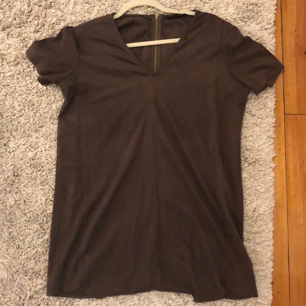 Suede Army Green Dress